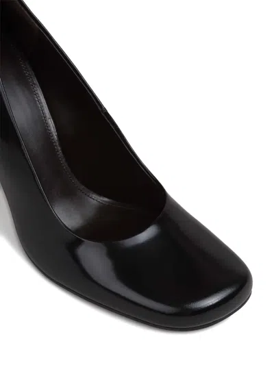 The Row Penelope Rounded Calf Leather Heel Shoes In Black
