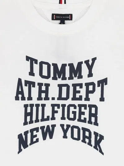Tommy Hilfiger Junior Logo Cotton T-shirt In White