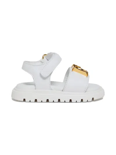 Dsquared2 D2 Statement Leather Platform Sandals In White
