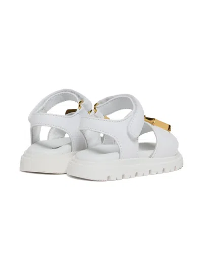 Dsquared2 D2 Statement Leather Platform Sandals In White