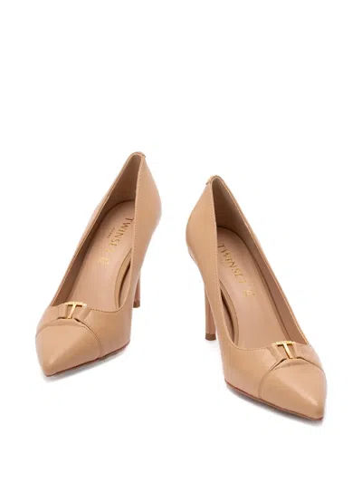 Twinset Pointed Buckle Pumps In Pink