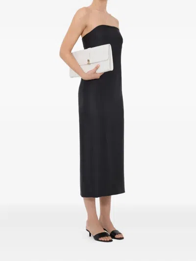 Loulou De Saison Giulia Striped Bustier Midi Dress In Black