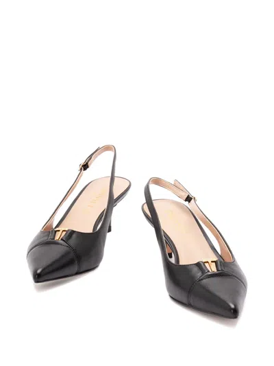 Twinset Buckle Kitten Heel Pumps In Black