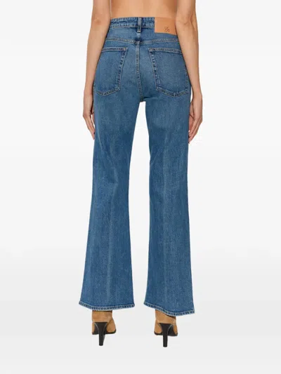 Ulla Johnson Lou Button Fly High-waisted Flared Jeans In Blue