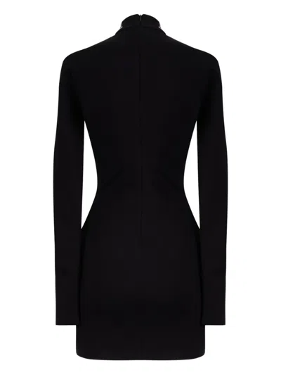 David Koma Croc-effect Mini Dress In Black