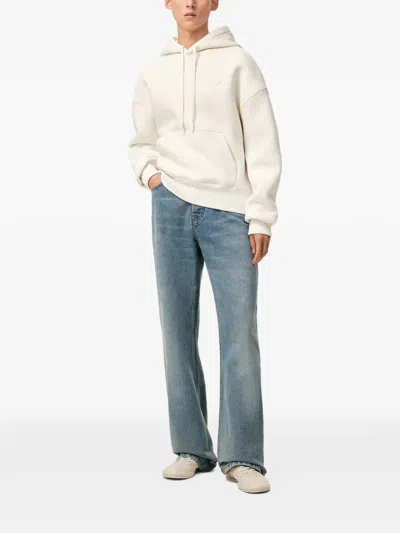 Ami Alexandre Mattiussi White Cotton Embossed Ami De Coeur Hoodie White In Neutral