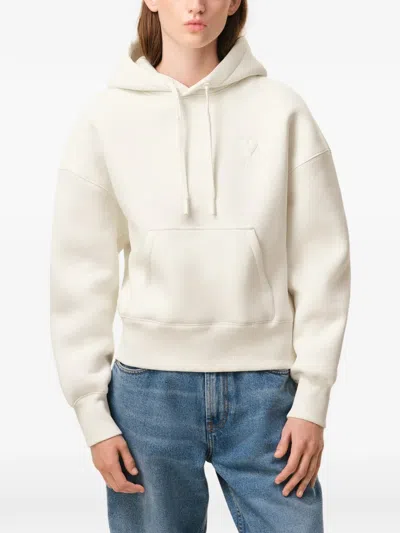 Ami Alexandre Mattiussi White Cotton Embossed Ami De Coeur Hoodie White In Neutral