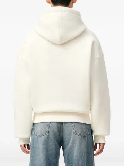 Ami Alexandre Mattiussi White Cotton Embossed Ami De Coeur Hoodie White In Neutral