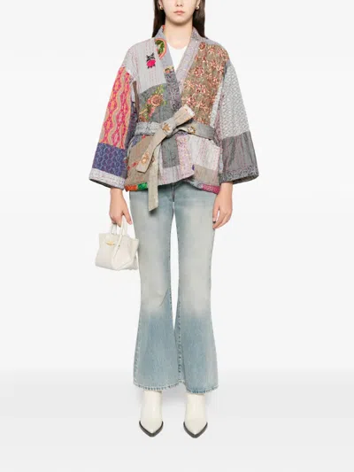 拼贴设计束腰夹克