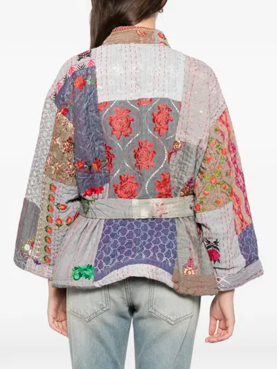 拼贴设计束腰夹克