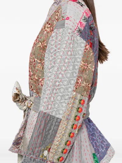 拼贴设计束腰夹克