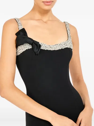 Jenny Packham Lucy Crystal-embellished Bow Midi Dress In Multi