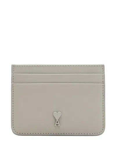 Ami Alexandre Mattiussi Tonal Stud Cardholder In Gray