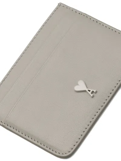 Ami Alexandre Mattiussi Tonal Stud Cardholder In Gray