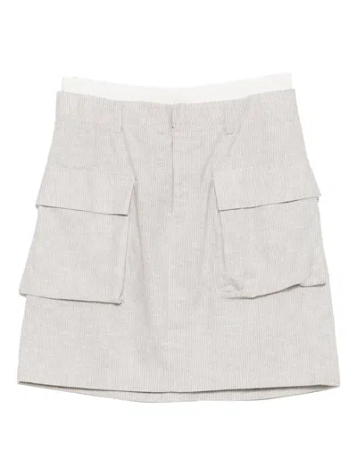 Blaklace Pocket Skirt In Gray