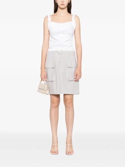 Blaklace Pocket Skirt In Gray