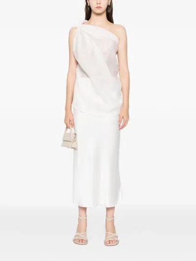 Blaklace Butterfly One-shoulder Top In White