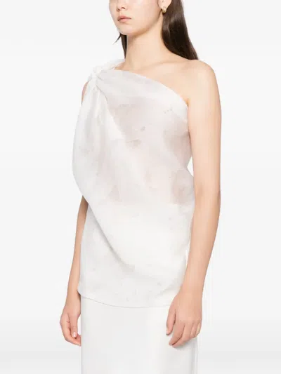 Blaklace Butterfly One-shoulder Top In White