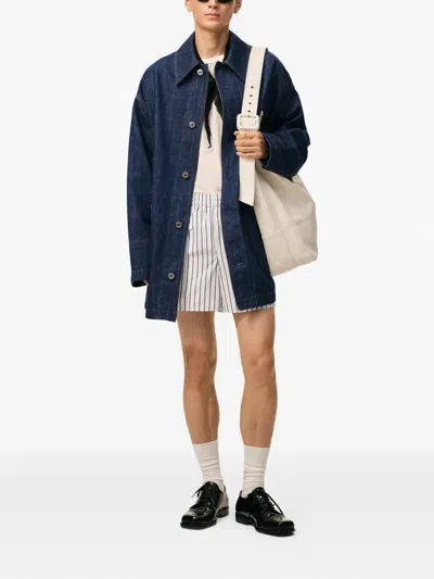 Ami Alexandre Mattiussi Blue Cotton Ami Paris Heritage Label Worker Jacket Blue In Blue