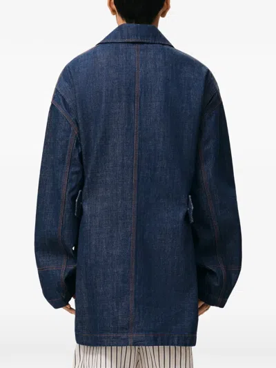 Ami Alexandre Mattiussi Blue Cotton Ami Paris Heritage Label Worker Jacket Blue In Blue