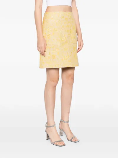 Blaklace Floral Skirt In Yellow