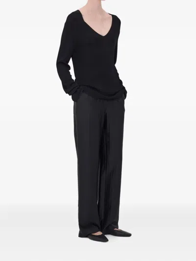 Loulou De Saison Saya V-neck Sweater In Black