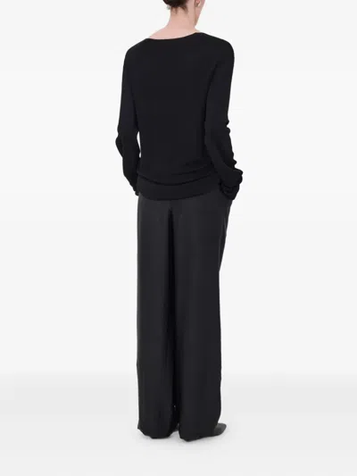 Loulou De Saison Saya V-neck Sweater In Black