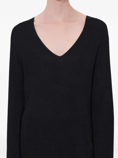 Loulou De Saison Saya V-neck Sweater In Black