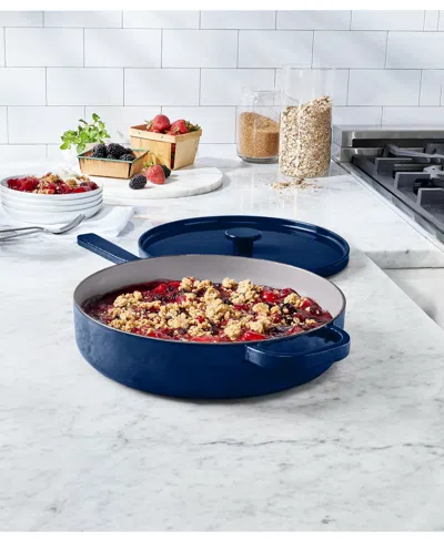 The Cellar Enameled Cast Iron 3.5-qt. Bordeaux Braiser, Exclusively At Macy's In Blue