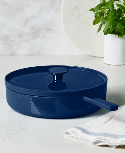 The Cellar Enameled Cast Iron 3.5-qt. Bordeaux Braiser, Exclusively At Macy's In Blue