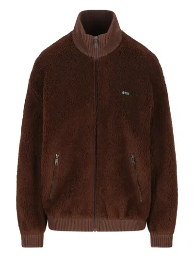 Prada Fleece Jacket In Brown