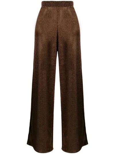 Oseree Beaded Detail Trousers In Brown