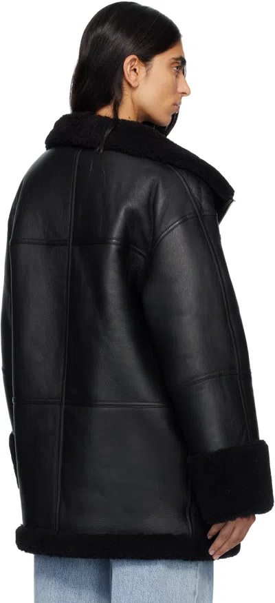 Totême Black Signature Shearling Jacket In Black