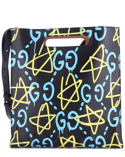 Gucci Black Sheep Leather Tote Ghost Medium (authentic Pre-loved)