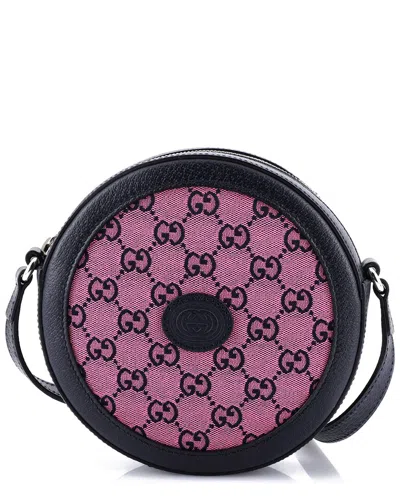 Gucci Pink Gg Canvas Interlocking G Patch Round Shoulder Bag (authentic Pre-  Loved) In Purple