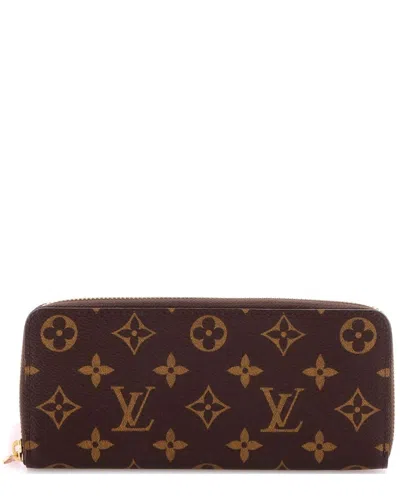 Pre-owned Louis Vuitton Brown Monogram Canvas Clemence Wallet (authentic Pre-loved)
