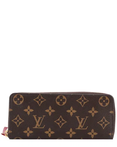 Pre-owned Louis Vuitton Brown Monogram Canvas Clemence Wallet (authentic Pre-loved)