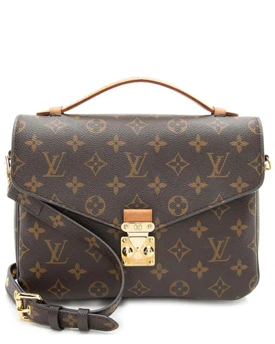 Pre-owned Louis Vuitton Brown Monogram Canvas Pochette Metis (authentic Pre-loved)