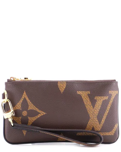 Pre-owned Louis Vuitton Brown Reverse Monogram Giant Trio Pouch Set Reverse Monogram  (authentic Pre-loved)
