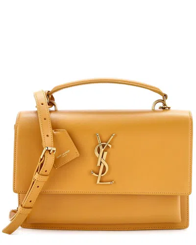 Saint Laurent Yellow Sheep Leather Sunset Top Handle Shoulder Bag Medium  (authentic Pre-loved)
