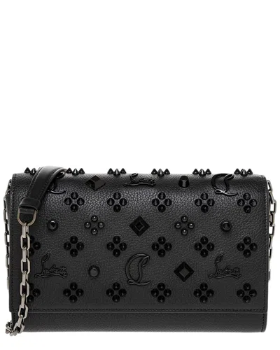 Christian Louboutin Paloma Leather Wallet On Chain In Black
