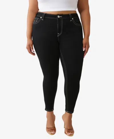 True Religion Plus Size Jennie Skinny Mid Rise Jeans In Black