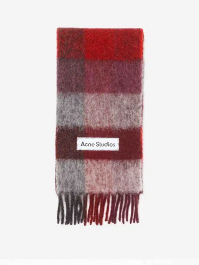 Acne Studios Wool Scarf In Burgundy