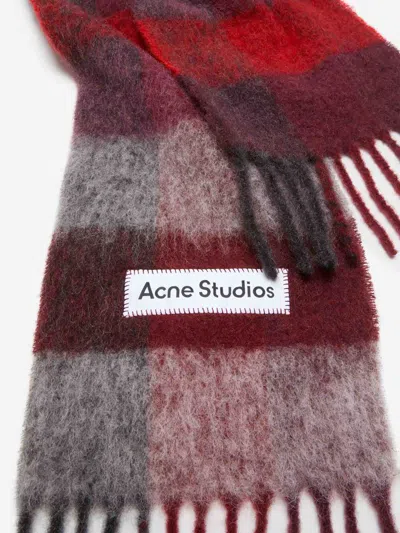 Acne Studios Wool Scarf In Burgundy
