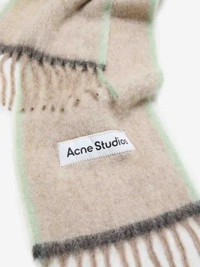 Acne Studios Wool Knit Scarf In Gray