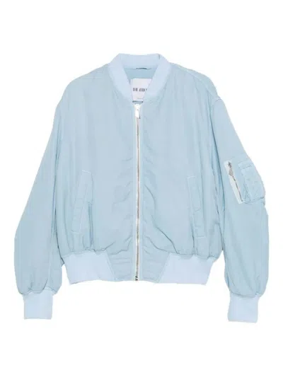 Attico The  "anja" Zip-up Bomber Jacket In Blue