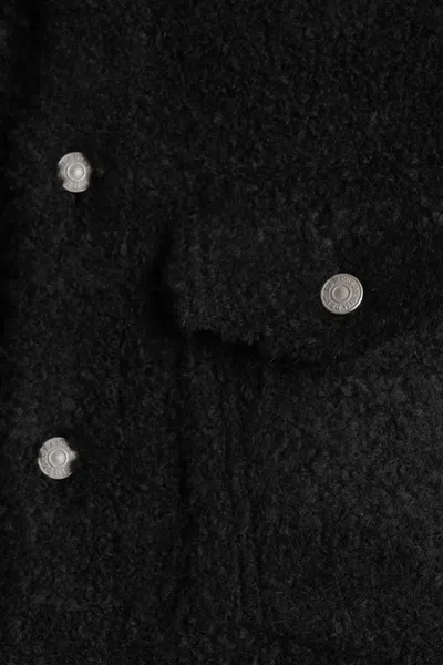 Laneus Textured Fabric Long Sleeve Jacket For Men In Black