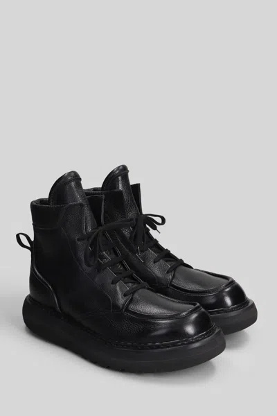 Premiata Ankle Boots In Black Leather In Black