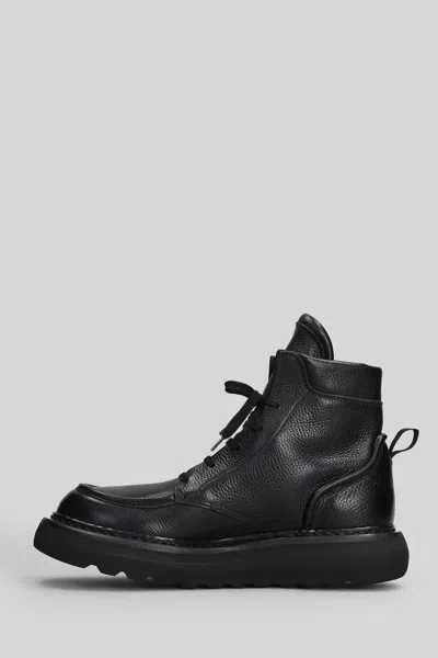 Premiata Ankle Boots In Black Leather In Black