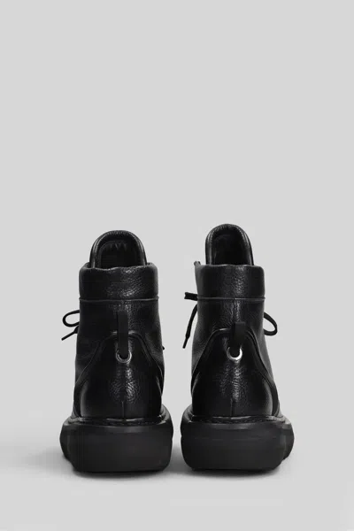 Premiata Ankle Boots In Black Leather In Black